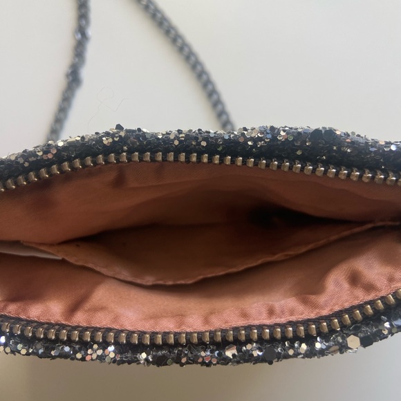 J. Crew ๐ค Sequin Crossbody Black Silver - Picture 6 of 8